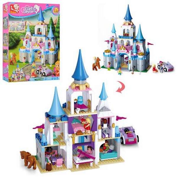 Конструктор SLUBAN M38-B0610 (6шт) Рожева мрія,замок принцеси,фігурки,815дет,в кор,38-57-9см (шт.)