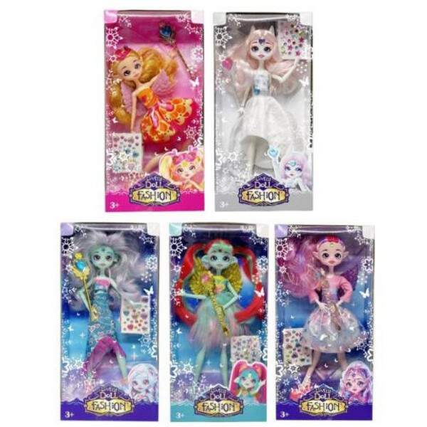 Лялька BK503-4-6-7-8 (72шт) 26см, шарнірна, чарівна паличка, наліпки, 5 видів, в кор-ці, 14,5-28,5-5 (шт.)