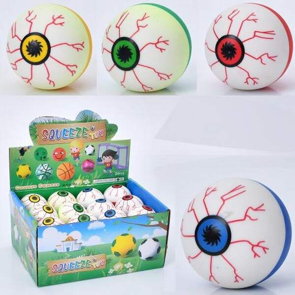 М'яч дитячий MS 4290 (144шт) 6см, око, 24шт(4кольори) в дисплеї, 26-19-12,5см (шт.)