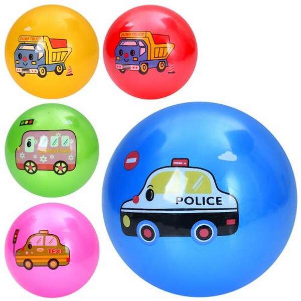 М'яч дитячий MS 4402 (240шт) 9 дюймів, 57-60г, принт-транспорт, мікс видів/5кольорів (шт.)