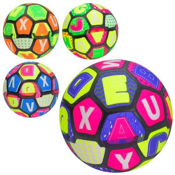 М'яч дитячий MS 4405 (144шт) 9 дюймів, 57-60г, малюнок (англ.літери),  мікс кольорів, (шт.)