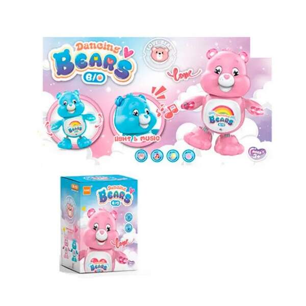Музична іграшка RS-9044C (30шт) ведмедик, 19см, музика, світло, танцює, 2 кольори, на бат-ці, в кор- (шт.)