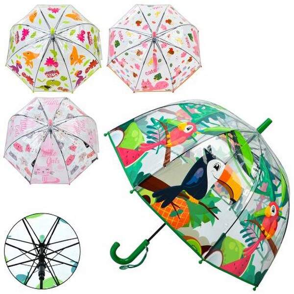 Парасолька дитяча MK 5258 (30шт) довжина 69см, тростина 63см, діаметр 68,5см, спиця 49,5см, клейонка (шт.)