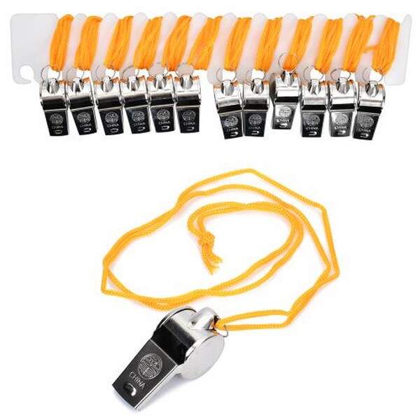 Свисток MS 4419 (480шт) 4,5см, метал, шнурок, 12шт на листі, 28-8-2см, упаковка пакет 2 листа (шт.)