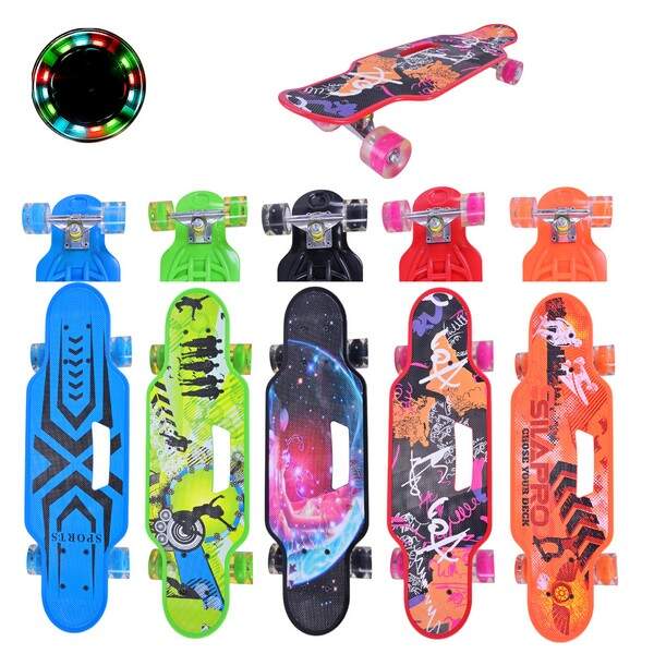 Пенні борд  арт. SC2534 (8шт) 56*15 см колеса PU свiтяться,   5 видів (шт.)