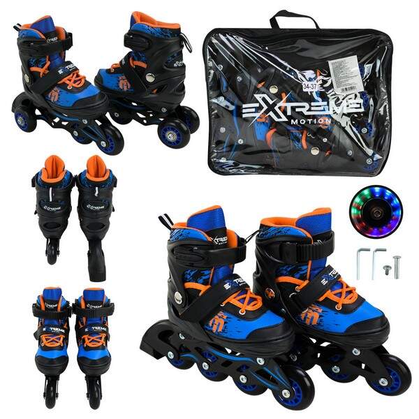 Роликові ковзани арт. RL25425 (6шт)  розмір M (34-37) колеса PU 1 світло (шт.)