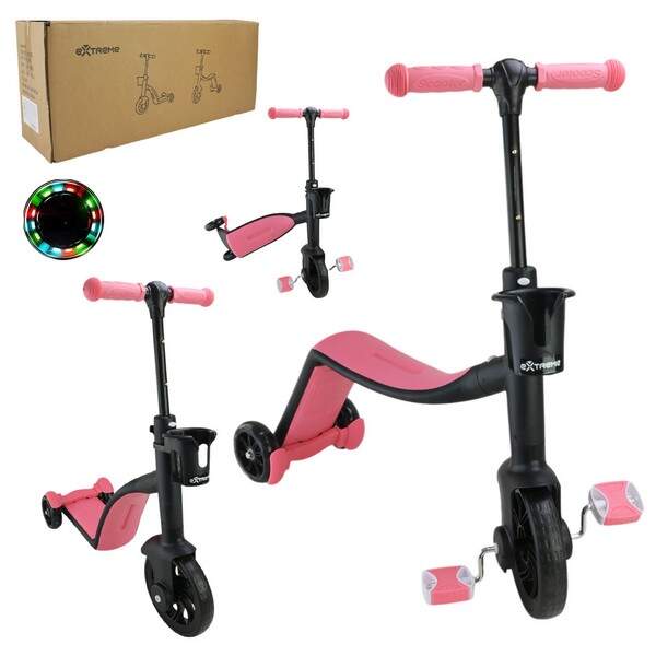 Самокат дитячий 3-х коліс  арт. SC823 (1шт)   2В1- велобіг та самокат, колеса EVA,рожевий (шт.)