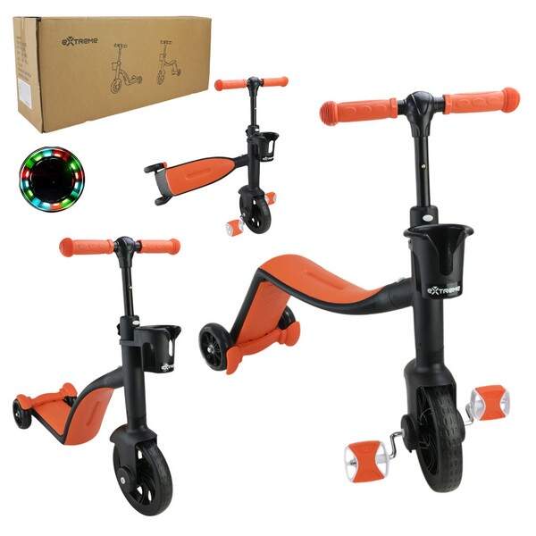 Самокат дитячий 3-х коліс  арт. SC825 (1шт)   2В1- велобіг та самокат, колеса EVA,помаранчевий (шт.)