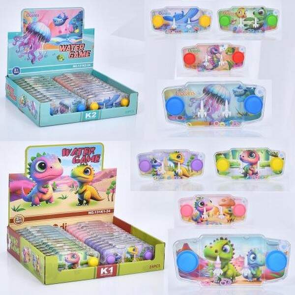 Водяна гра 131K1-K2-24 (192шт) 14-6,5-2см, 2 види дисплеїв (морськи мешканці, динозавр), 24шт (4види (шт.)