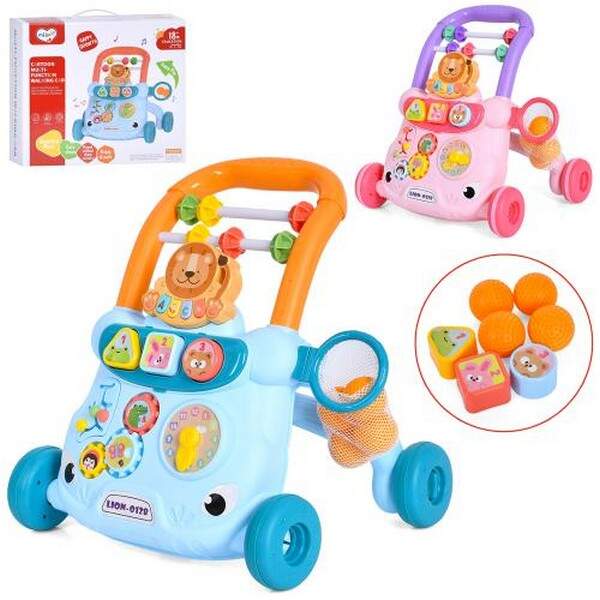 Каталка-ходунки 368-17 (16шт) 41-33-в39см, сортер,шестерні,годинник, баскетбольне кільце, піаніно-му (шт.)