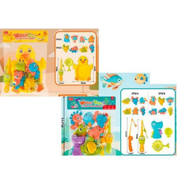 Риболовля SFY-C213-215 (40шт) 4 види (2види - ємність/каченя, 1 вудка, 4 морських мешканців,  2 види (шт.)