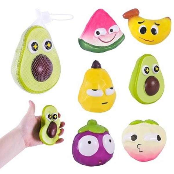 Антистрес арт. C2813 (160шт) сквіш фрукти 9-12 см 6 мікс (шт.)