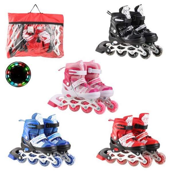 Ролики арт. RL2503 (6шт)   колеса PVC розмір L (38-41),4 кольори в сумці (шт.)