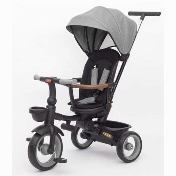 Велосипед MT 1038 Grey (1шт) 3 колеса EVA, поворотн, складний, батьківська ручка, багажник,корзина, (шт.)