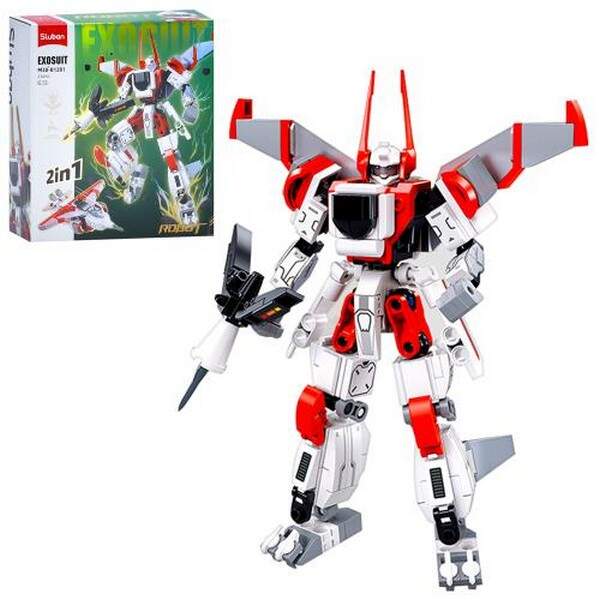 Конструктор SLUBAN M38-B1281 (32шт) 2в1 (робот 18,3см, літак), фігурка, 234дет, в кор-ці, 22-23,5-7с (шт.)