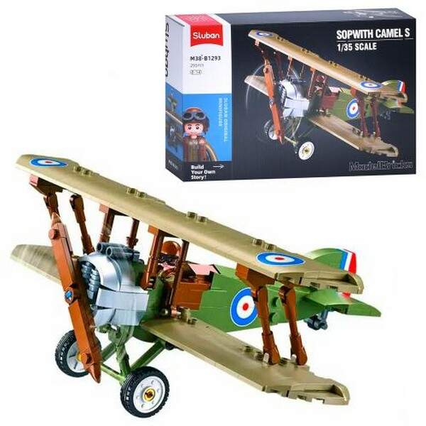 Конструктор SLUBAN M38-B1293 (24шт) військовий літак, 18см, 1:35, 293дет, в кор-ці, 30-19-7см (шт.)