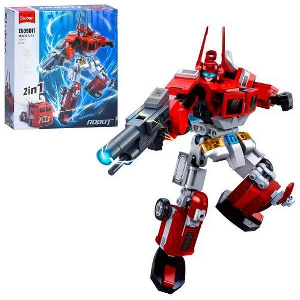 Конструктор SLUBAN M38-B1313 (32шт) 2в1(робот 18,5см, машина), фігурка, 260дет, в кор-ці, 22-23,5-7с (шт.)