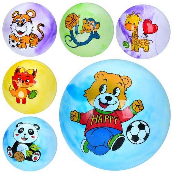 М'яч дитячий MS 4523 (200шт) 9 дюймів, тварина, 67-73г, ПВХ, мікс видів (шт.)