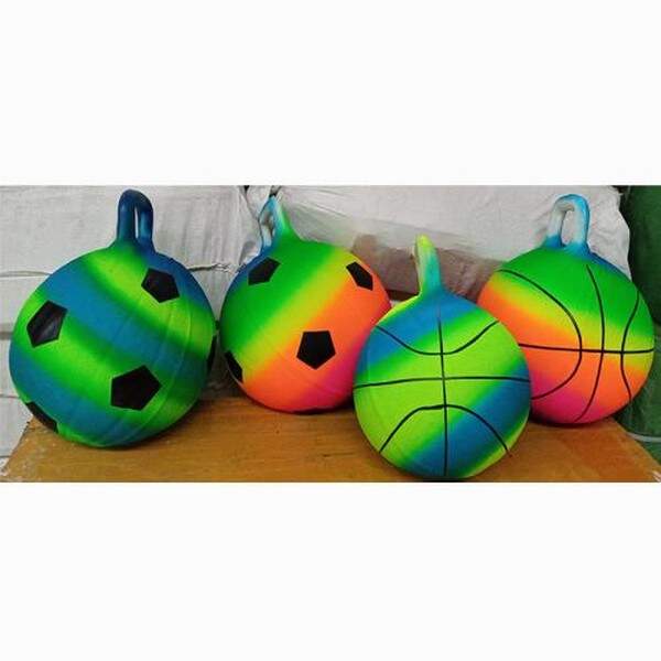 М'яч для фiтнесу MS 4521 (30шт) 45см, з ручкою 370-380г, ПВХ, 2 види по 2 кольори, у пакеті (шт.)