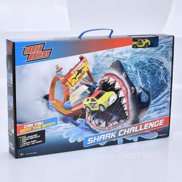 Трек SS056 (6шт) 1:64, оберт 360, пастка-акула, запуск, машинка 7,5см, 12дет, в кор-ці, 55-35-7,5см (шт.)