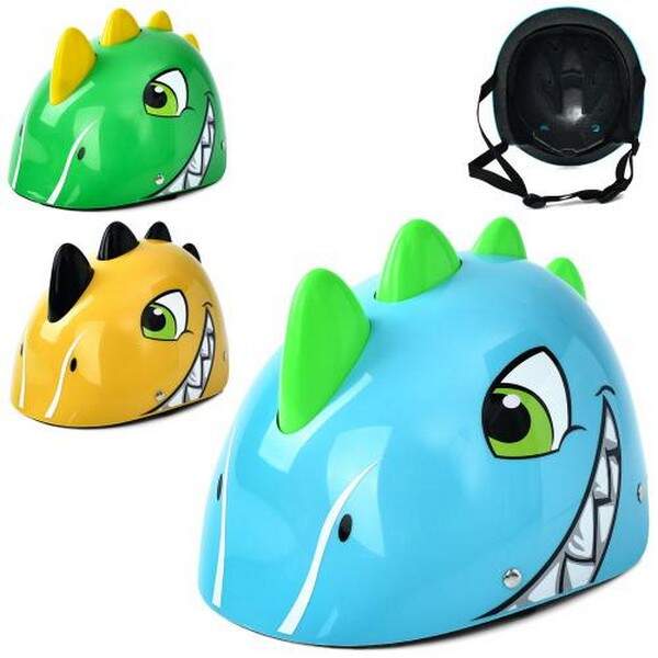 Шолом MS 4888 (12шт) 26-21-в18см, динозавр, 3 кольори, у пакеті (шт.)