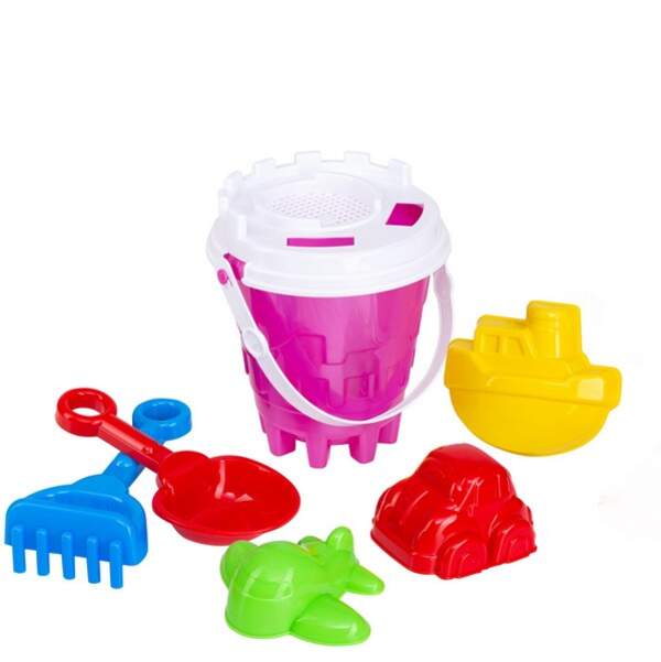 Відро №6 +лопата, граблі, пасочки, ситоарт. 1266 Бамсик, Набір дитячий (шт.)