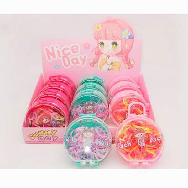 Набір для плетіння браслетів 23L10 (288шт) резинки для плетіння, скринька-чемодан 7,5см, 12шт(3кольо (шт.)