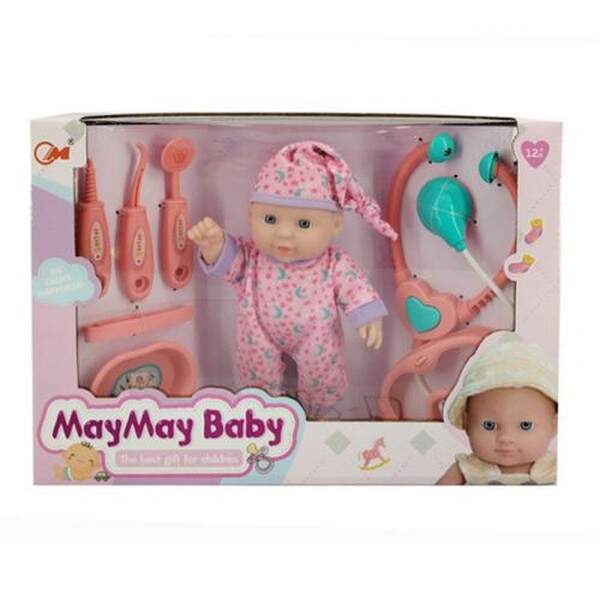 Пупс A208-D (36шт) 20см, набір лікаря, в кор-ці, 33,5-23,5-8см (шт.)