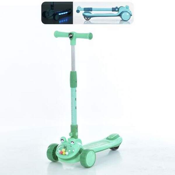 Самокат JR3-134-GR (1шт) метал+пластик, 3 колеса ПУ, 2передніх 110мм світло, 1 заднє 84мм світло, ке (шт.)