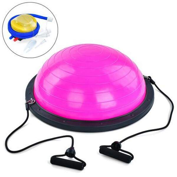 Спортивний інвентар MS 2609-1 Pink (1шт) баланс.платформа,босу,діам.60см,еспандер,насос,рожевий, в к (шт.)