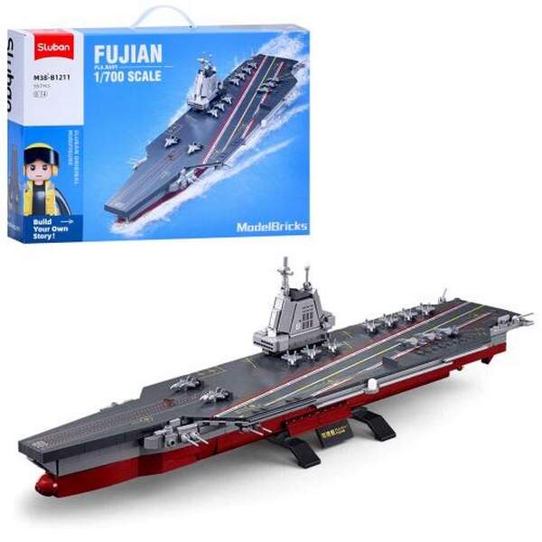 Конструктор SLUBAN M38-B1211 (12шт) військовий, авіаносець, 1:700, 46,5-12см, 557дет, в кор-ці, 47,5 (шт.)