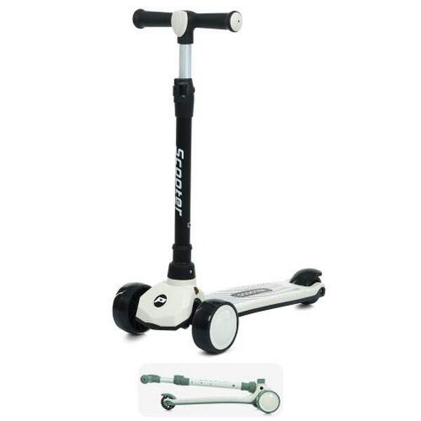 Самокат JR3-124-B (1шт) Maxi-big,метал+пластик, 3 колеса PU, 2пер108мм світло, задн 75мм світло, кер (шт.)