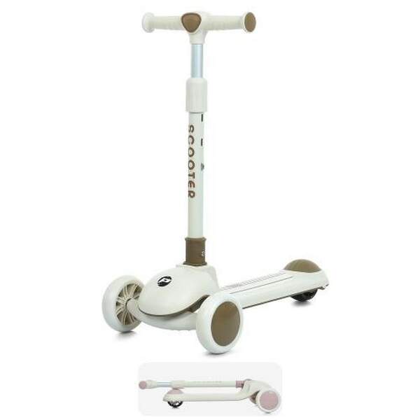 Самокат JR3-126-BRN (1шт) Mini, метал+пластик, 3 колеса PU, 2пер120мм світло, задн 90мм світло, керм (шт.)