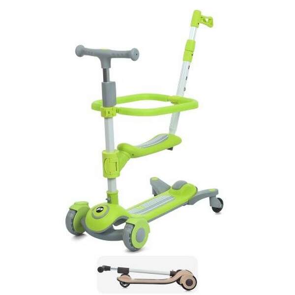 Самокат JR3-127-GR (1шт) 3в1, метал+пластик, 3колеса PU, 2пер 120мм світло, задн 90мм світло, кермо- (шт.)