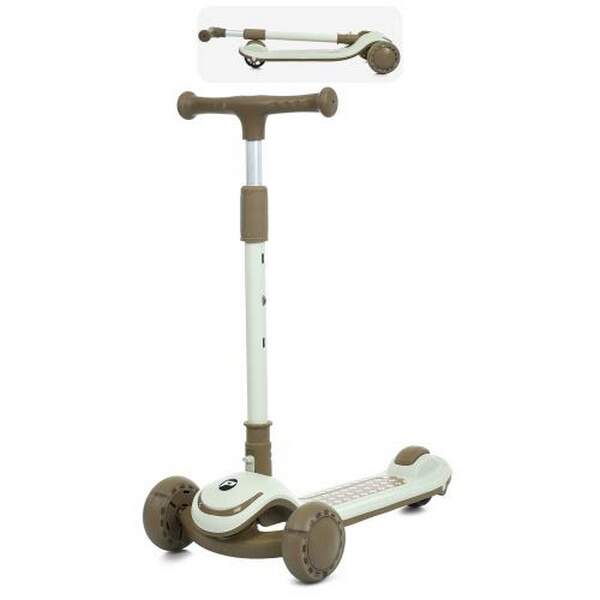 Самокат JR3-128-BRN (1шт) метал+пластик, 3колеса PU, 2пер 120мм світло, задн 90мм світло, кермо 3 по (шт.)