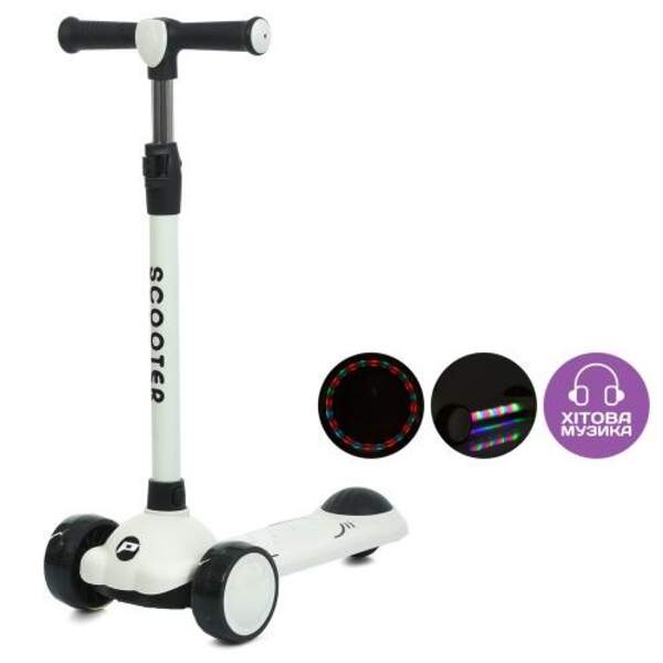 Самокат JR3-129-B (1шт) Mini, метал+пластик, 2пер ПУ 108мм світло, заднє 75мм, кермо 3 положення (mi (шт.)