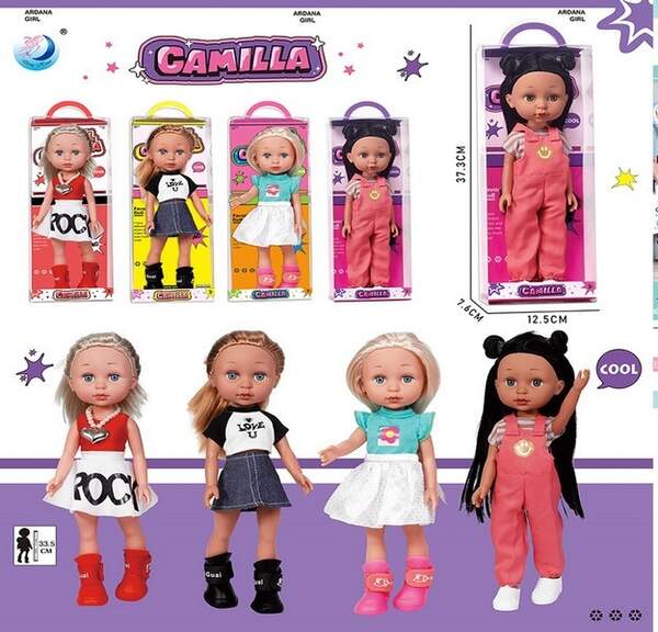 Лялька арт. A925A (48шт/2)   мікс 4 види, в стильному вбранні короб. 37,3*7,6*12,5 см (шт.)