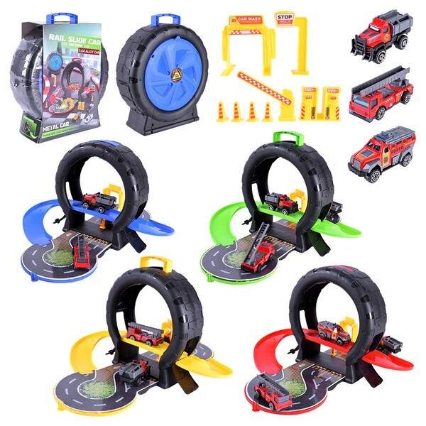 Трек арт. 378-1 (72шт/2) у вигляді колеса, з 6-ю машинками у комплекті 1:64, короб. 19,9*14,3*6,9см (шт.)