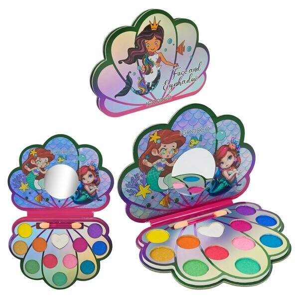 Косметика арт. IG3027 (384шт/16)   палетка, у вигляді мушлі, кисточка короб. 11*15см (шт.)