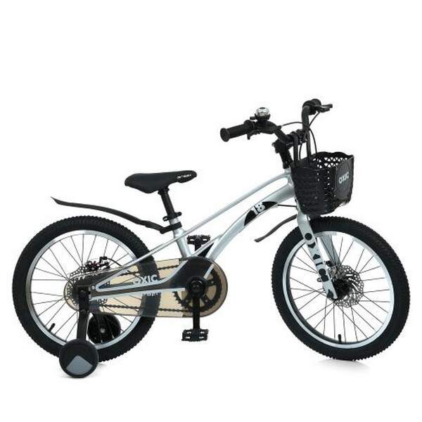 Велосипед дитячий 18д.PROF1 MB 18OXIC GREY (1шт) OXIC,SKD85,магнієва рама,вилка,алюм.кермо,виніс,обо (шт.)