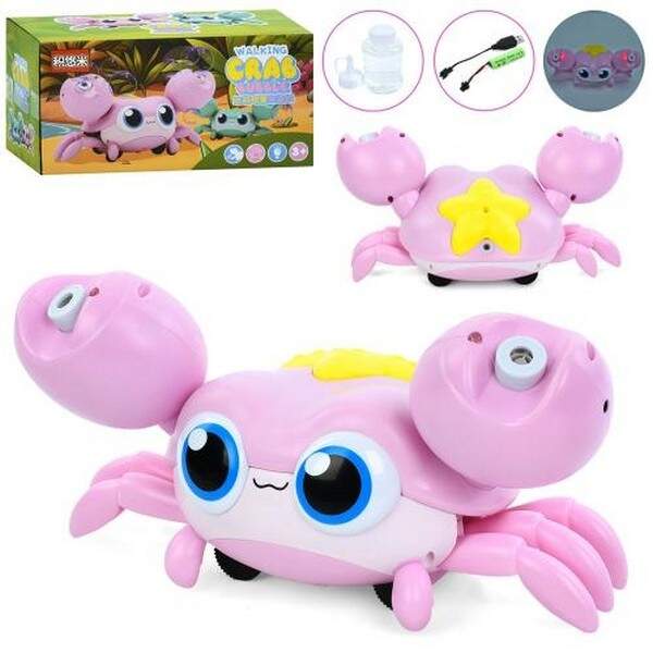 Мильна гра MD-001 (18шт) краб 25,5см, бульбашки, музика, світло, акум, USBзарядне, 2 режими, запаска (шт.)