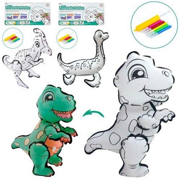 Набір для творчості HD2628E2-G2-H2 (150шт) розмальовка, динозавр-надувна іграшка, 26см, фломастери 5 (шт.)