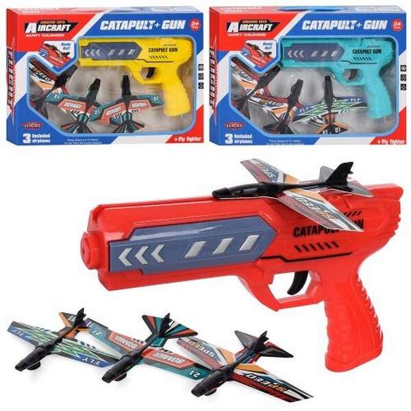 Пістолет 77910 (48шт) 21см, літак (на запуску) 3шт, 3 кольори, кор, 32,5-20,5-5см (шт.)