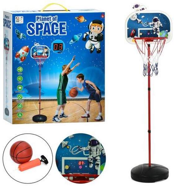 Баскетбольне кільце MR 1517 (6шт) на стійці (металл) 80см/200см, щит(пластик) 46,5-в33см/в40см, кіль (шт.)