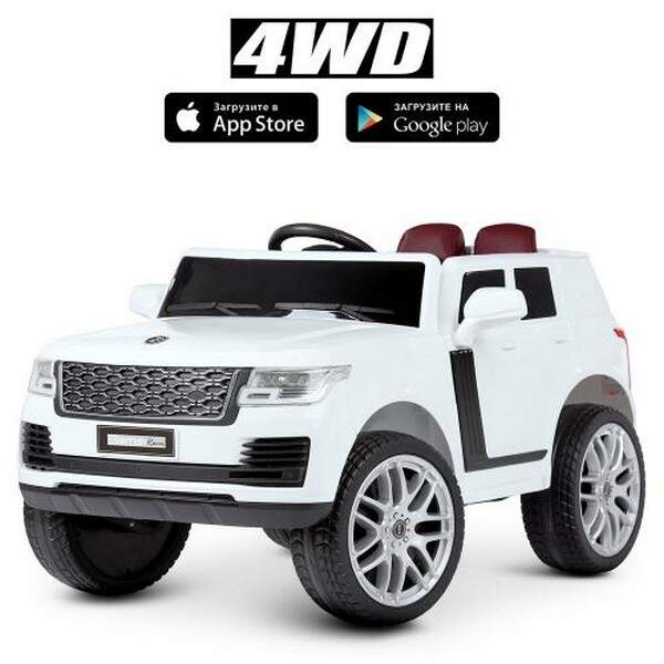 Джип M 4836EBLR-1 (1шт) р/к2,4G,1акум12V9AH,4мотори25W,світло,USB, муз, EVA, шкір.сид., білий (шт.)