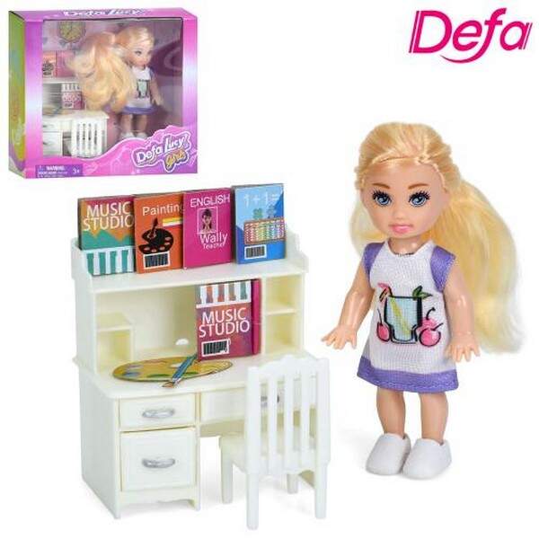 Лялька DEFA 8812 (48шт) 11см, стіл, стул, в кор-ці, 15-14-5см (шт.)