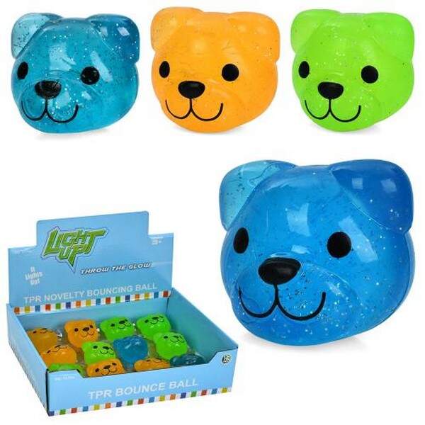 М'яч дитячий MS 4498-1 (144шт) стрибун, ведмедик, 4см, 12шт(3 кольори) в дисплеї, 24-6,5-18,5см (шт.)