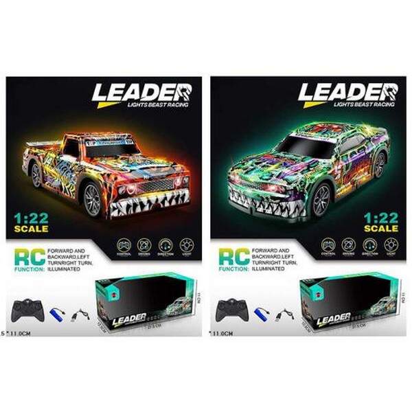 Машина 000-015-16 (24шт) р/к, акум, 18см, 1:22, світло, корпус не б'ється, USBзарядне, 2 види, в кор (шт.)