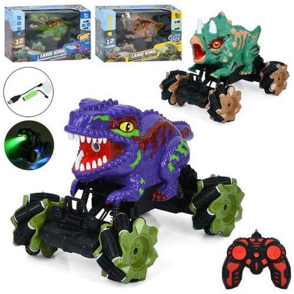 Машина 688-33-55 (12шт) р/к2,4G, акум, 23см, 1:16, корпус-динозавр, пара/дим,USBзарядне, колеса-роли (шт.)