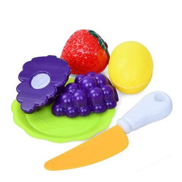 Продукти 601-2 (196шт) на липучці, фрукти/ягоди, ніж, тарілка, у пакеті, 16-18-5см (шт.)